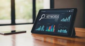 tablet saying SEO keywords